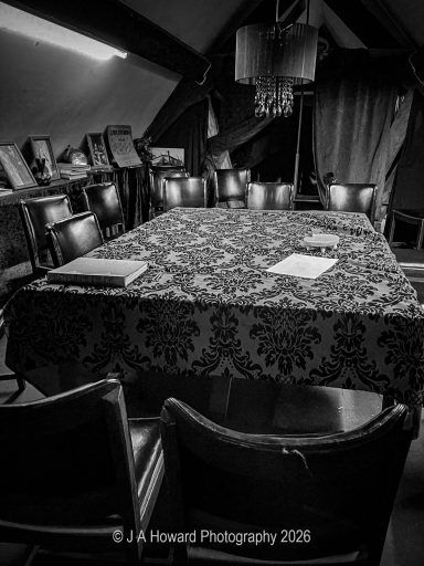 Seance table Haunted attic at Falstaffs - join FCP as we investigate at Halloween!