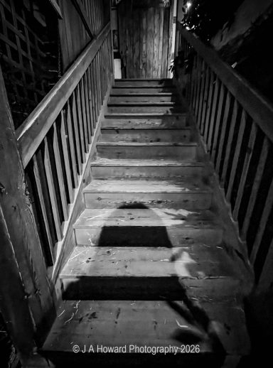 Shadow on the stairs The haunted staircase at Falstaffs